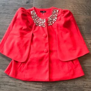 Red Cap Coat with Jewels - Large